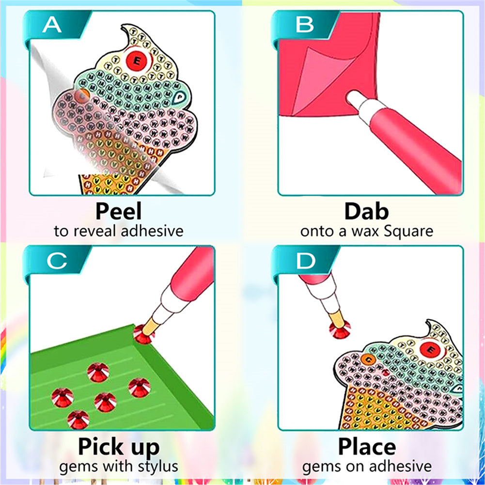 DIY Child Stickers Toy Animals Diamond Stickers Cartoon for Kids Adult Beginners