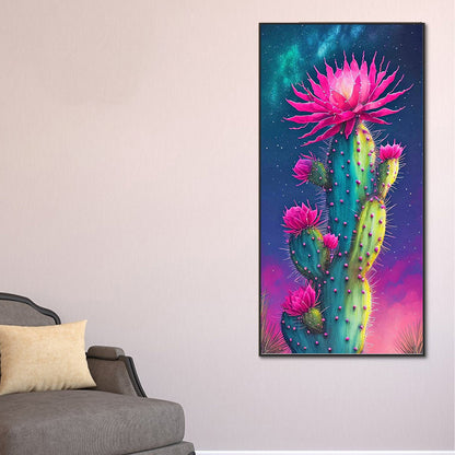 Cactus Flower - Full Round Drill Diamond Painting 40*80CM