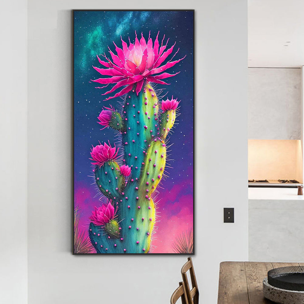 Cactus Flower - Full Round Drill Diamond Painting 40*80CM