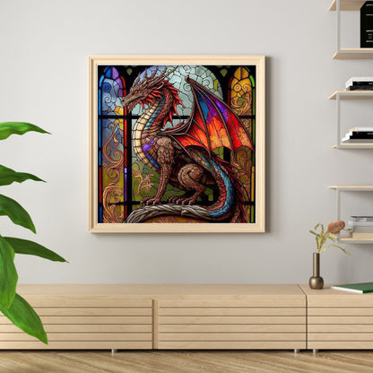 Glass Painting-Pterosaur - 11CT Stamped Cross Stitch 40*40CM