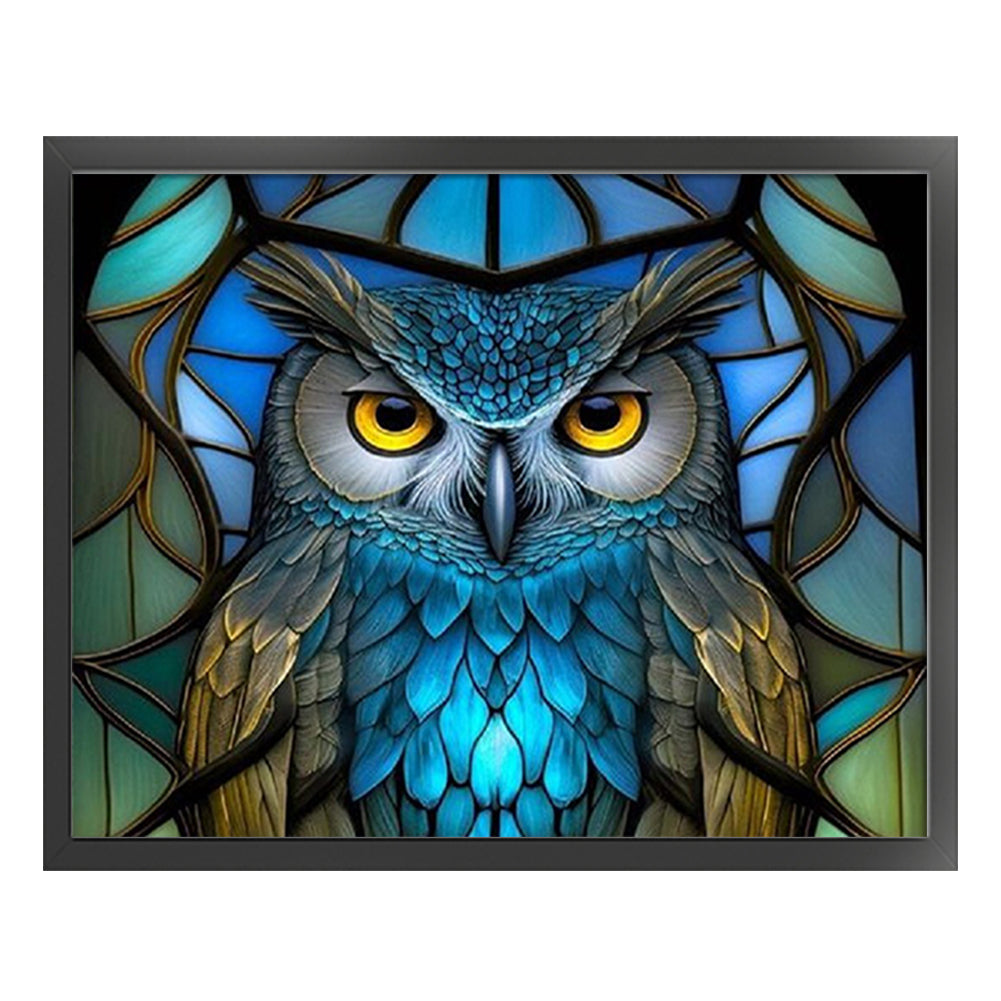 Glass Painting-Owl - 11CT Stamped Cross Stitch 50*40CM