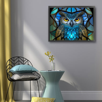 Glass Painting-Owl - 11CT Stamped Cross Stitch 50*40CM