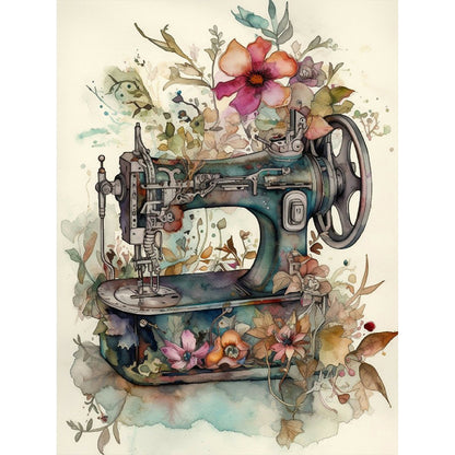 Sewing Machine - Full Round Drill Diamond Painting 30*40CM