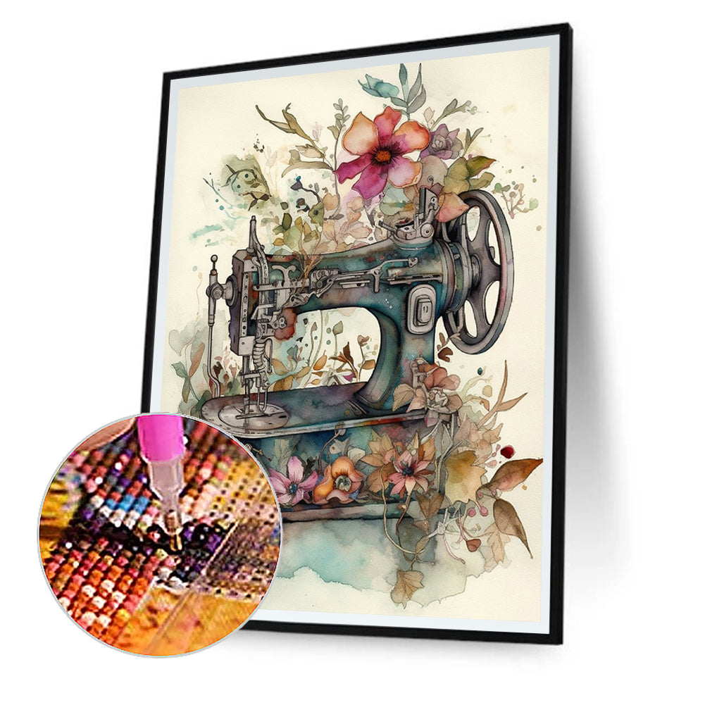 Sewing Machine - Full Round Drill Diamond Painting 30*40CM