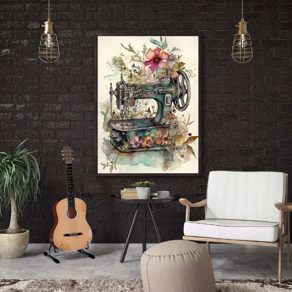 Sewing Machine - Full Round Drill Diamond Painting 30*40CM