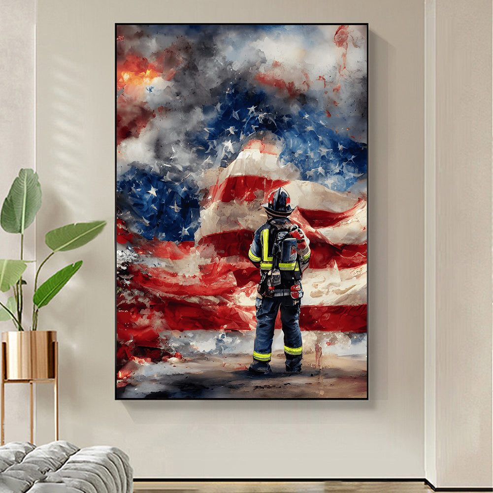 Firemen - Full Round Drill Diamond Painting 40*60CM