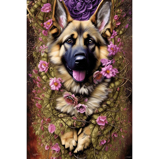 Wolf Dog - Full Round Drill Diamond Painting 40*60CM