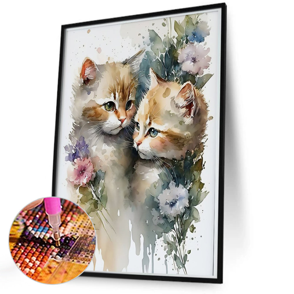 Kitten - Full Round Drill Diamond Painting 50*70CM