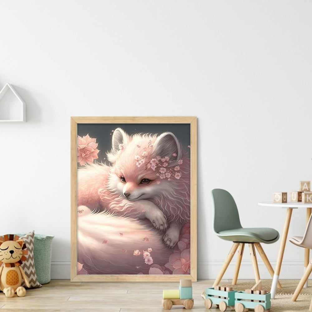 Pink Fantasy Fox - 11CT Stamped Cross Stitch 40*56CM