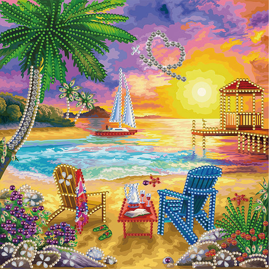 Summer Beach - Special Shaped Drill Diamond Painting 30*30CM