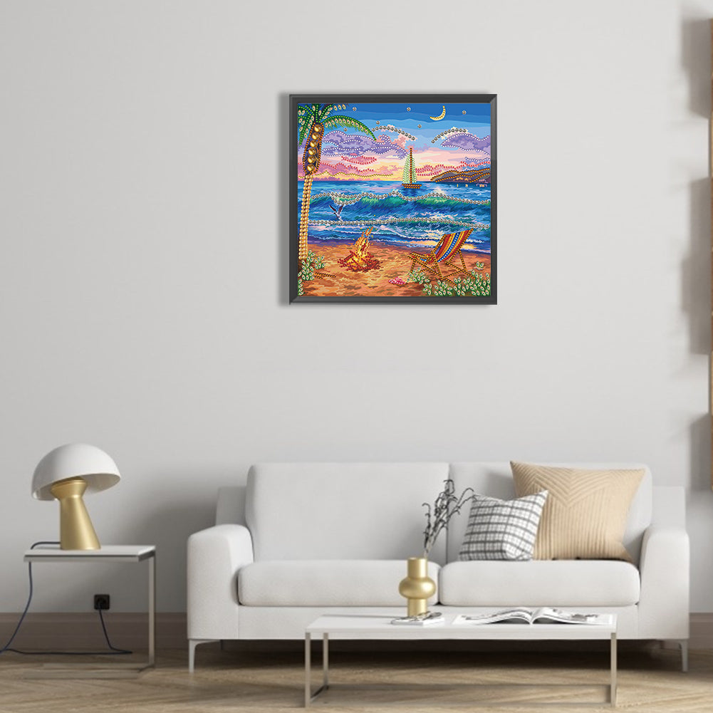 Summer Beach - Special Shaped Drill Diamond Painting 30*30CM