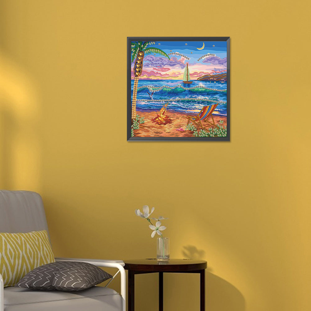 Summer Beach - Special Shaped Drill Diamond Painting 30*30CM