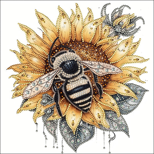 Sunflower Bee - Special Shaped Drill Diamond Painting 30*30CM