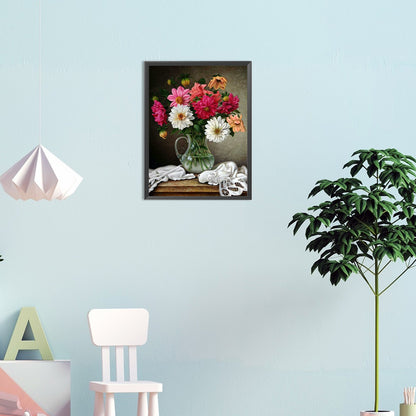 Vase Bouquet Dahlias - Full Round Drill Diamond Painting 30*40CM