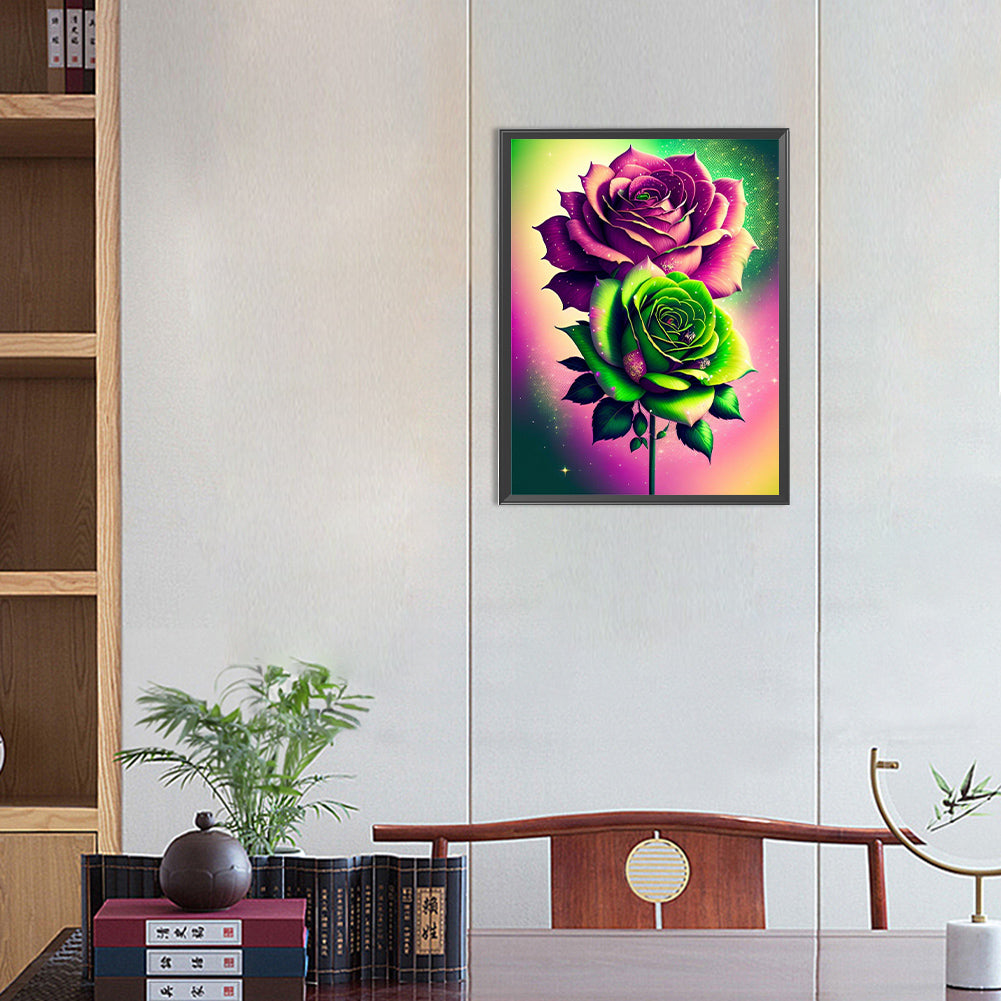 Glitter Rose - Full Round Drill Diamond Painting 30*40CM