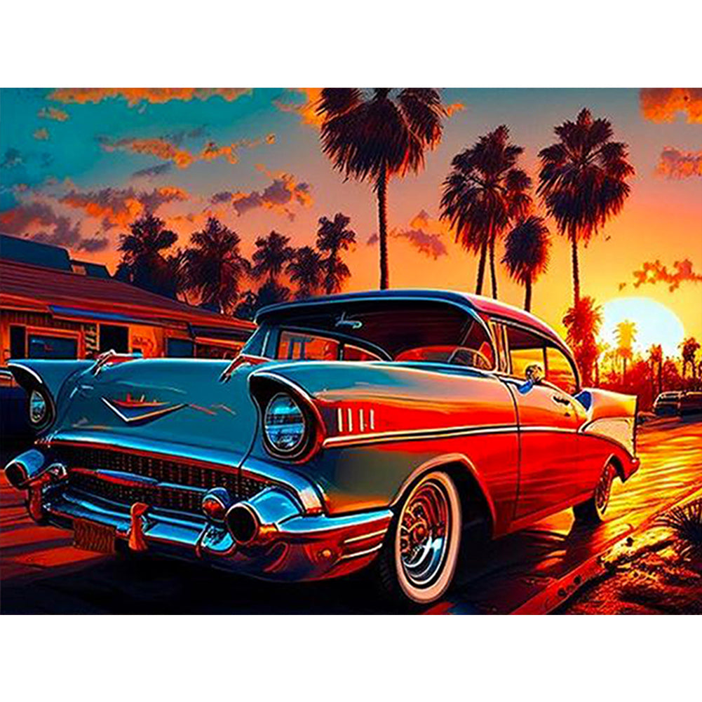 Seaside Sports Car - Full Round Drill Diamond Painting 40*30CM