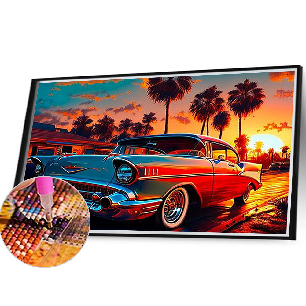 Seaside Sports Car - Full Round Drill Diamond Painting 40*30CM