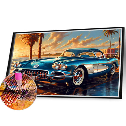 Seaside Sports Car - Full Round Drill Diamond Painting 40*30CM