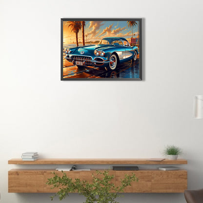 Seaside Sports Car - Full Round Drill Diamond Painting 40*30CM