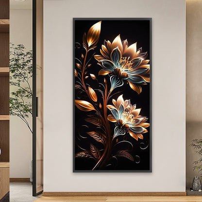 Black Gold Rose - Full Square Drill Diamond Painting 40*80CM