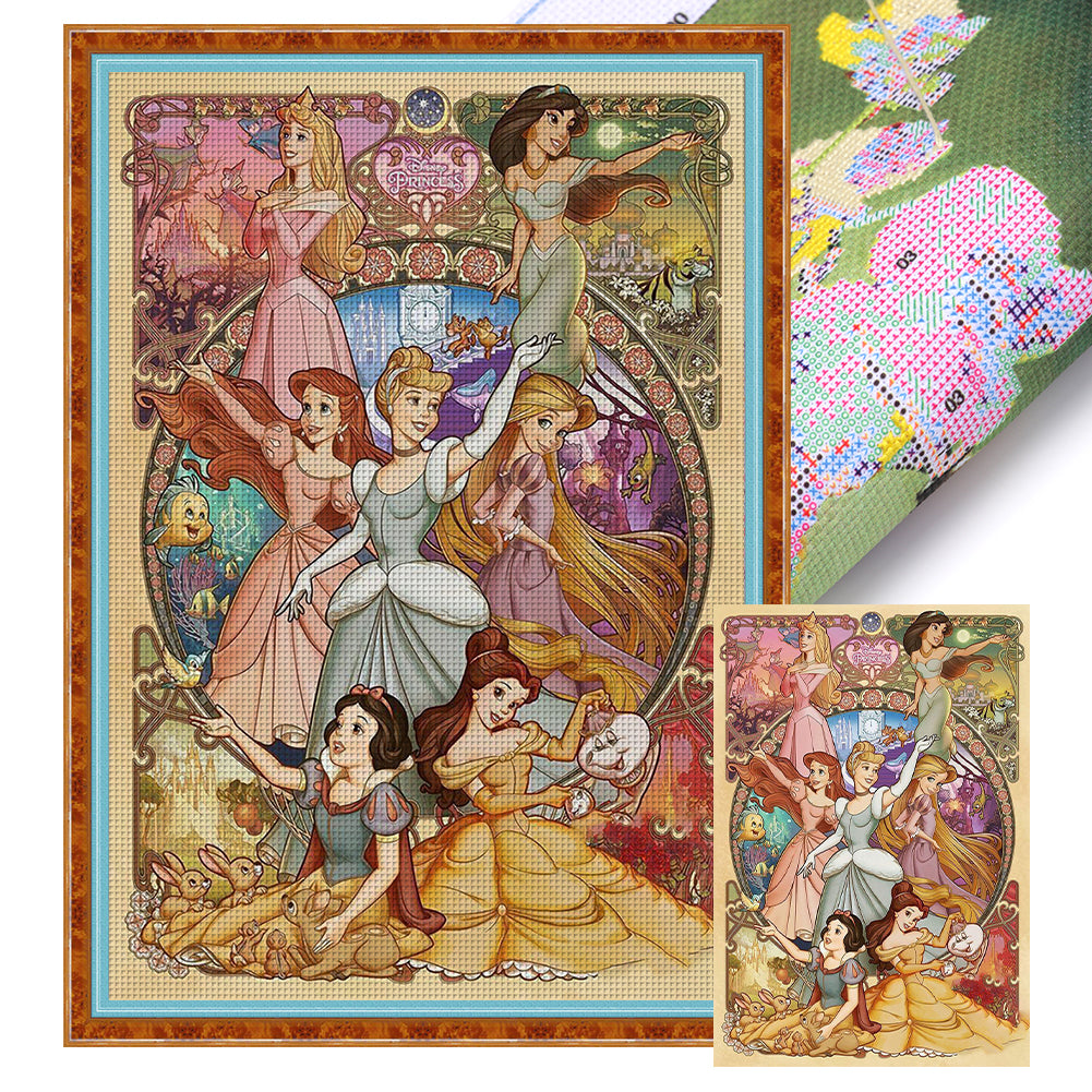 Disney Princesses - 11CT Stamped Cross Stitch 50*72CM