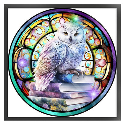 Glass Painting-Owl - 11CT Stamped Cross Stitch 40*40CM