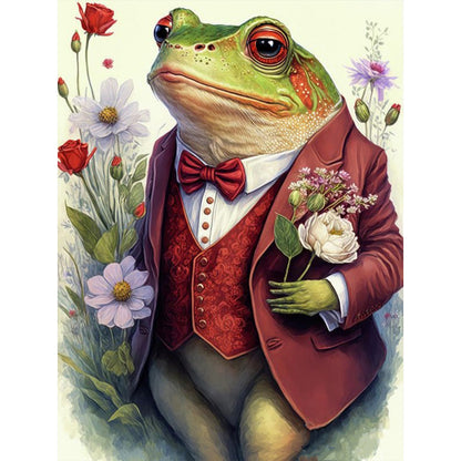 Frog Prince In Dress - Full Round Drill Diamond Painting 30*40CM