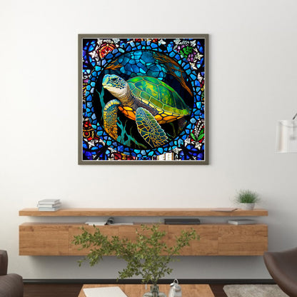 Glass Painting - Turtle - 11CT Stamped Cross Stitch 40*40CM