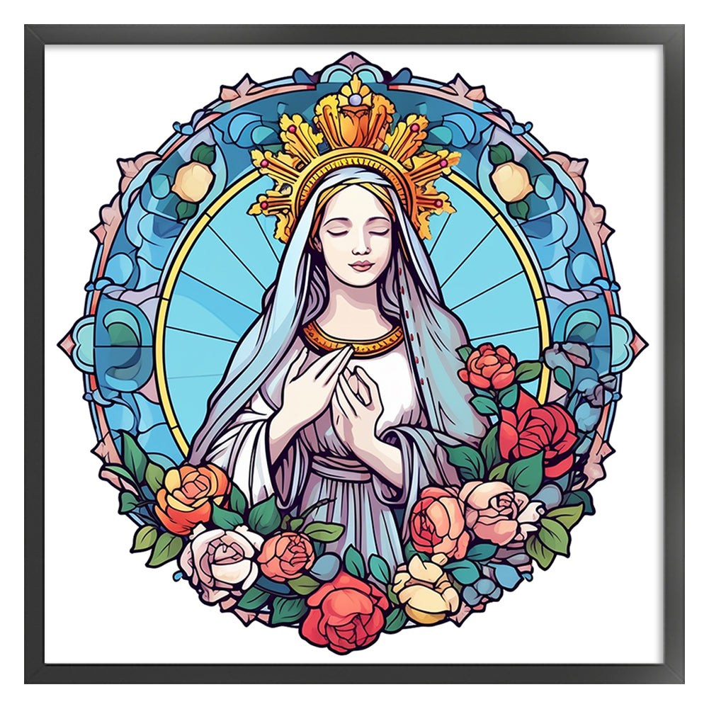 Glass Painting-Madonna - 11CT Stamped Cross Stitch 40*40CM