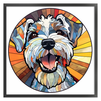 Glass Painting-Yorkshire Terrier - 11CT Stamped Cross Stitch 40*40CM