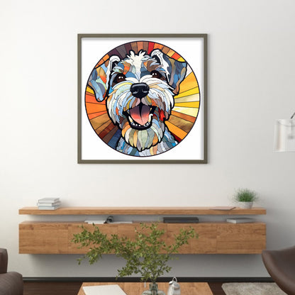 Glass Painting-Yorkshire Terrier - 11CT Stamped Cross Stitch 40*40CM