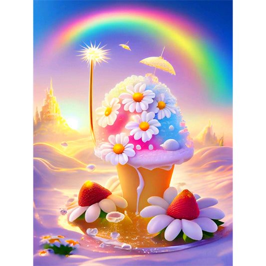 Dreamy Rainbow Ice Cream - Full Round Drill Diamond Painting 30*40CM