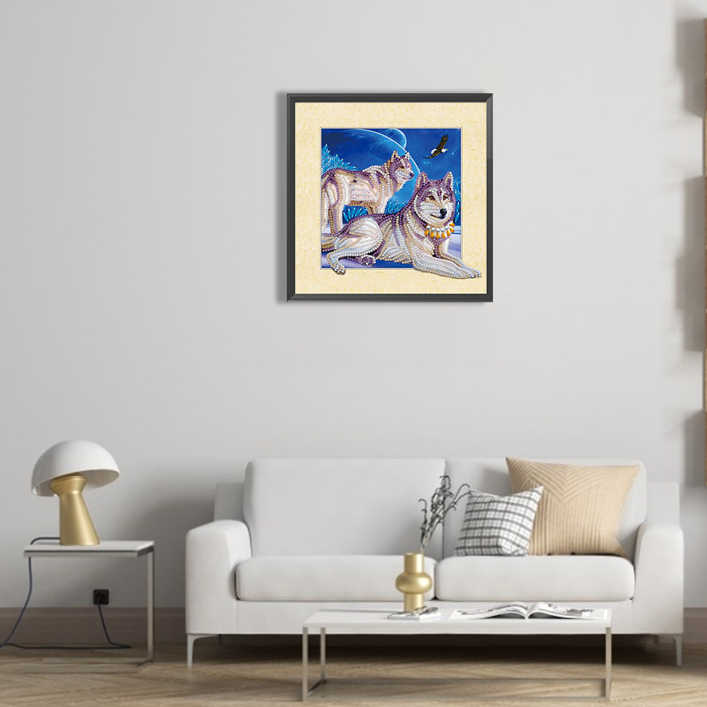 3D Painting Wolf - Special Shaped Drill Diamond Painting 30*30CM