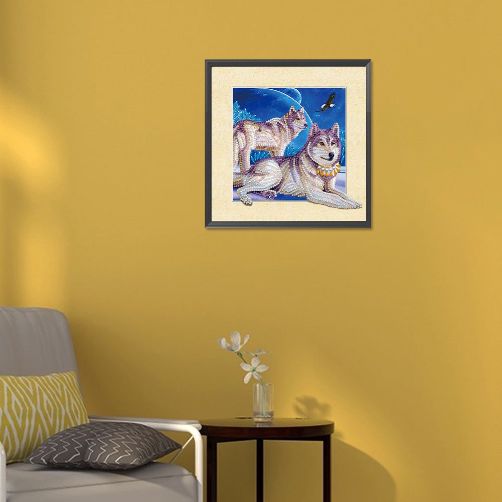 3D Painting Wolf - Special Shaped Drill Diamond Painting 30*30CM