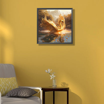 Golden Swan - AB Square Drill Diamond Painting 40*40CM