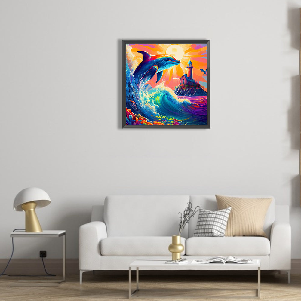 Whale - Full Round Drill Diamond Painting 30*30CM