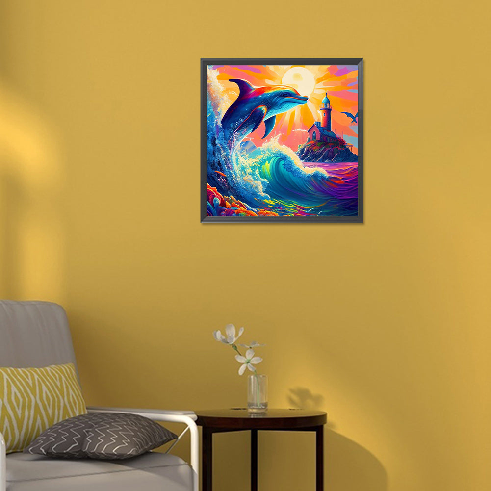 Whale - Full Round Drill Diamond Painting 30*30CM