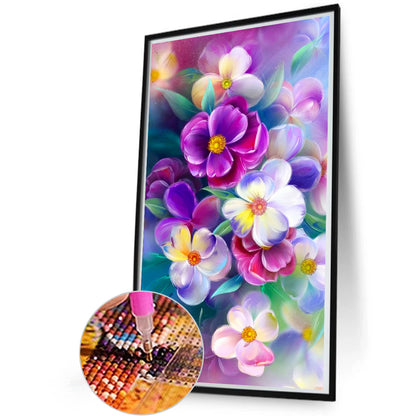 Pansy - Full Round Drill Diamond Painting 30*60CM