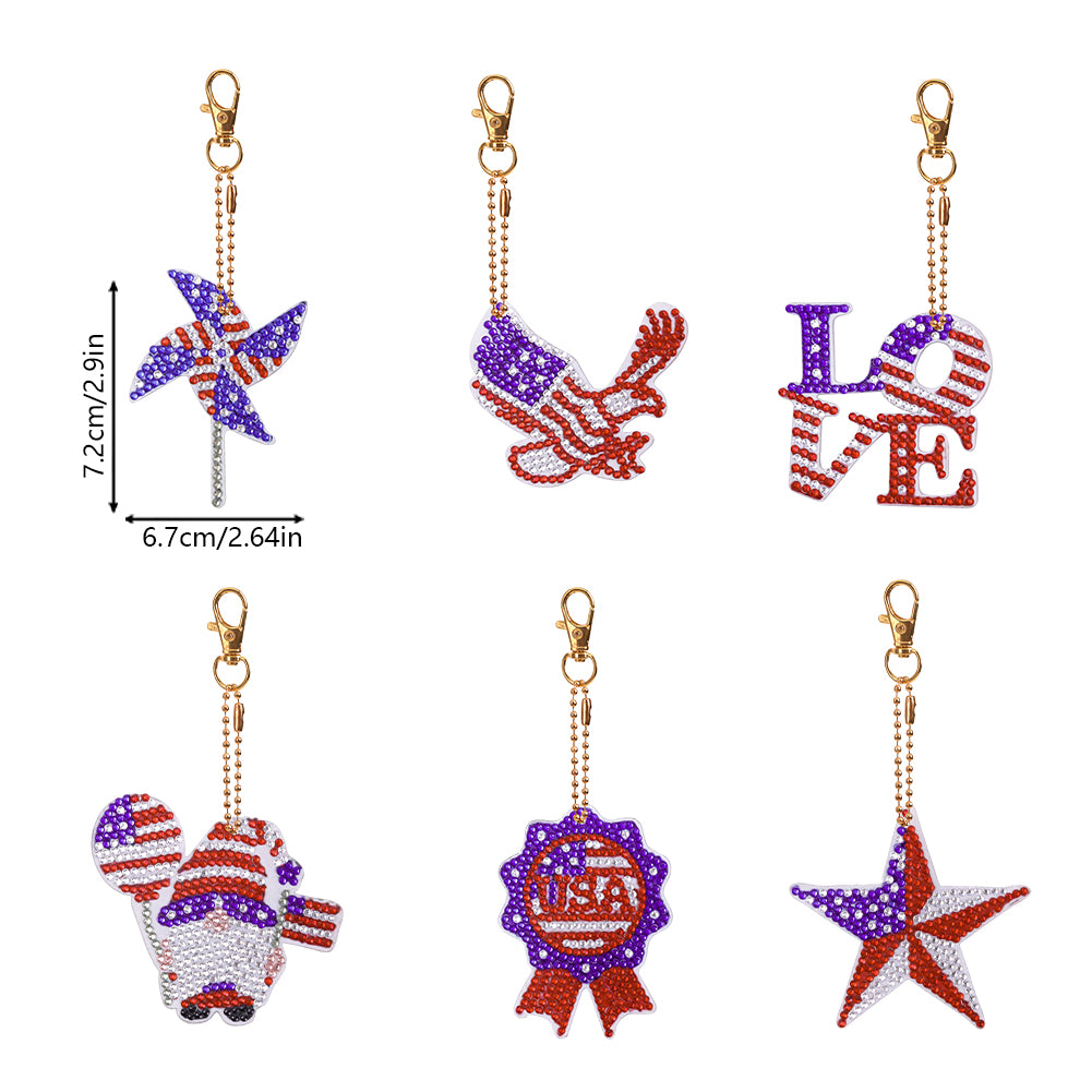 DIY Diamond Art Key Rings Double Sided Special Shaped for Kids Adult Home Party