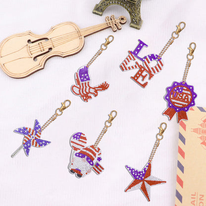 DIY Diamond Art Key Rings Double Sided Special Shaped for Kids Adult Home Party