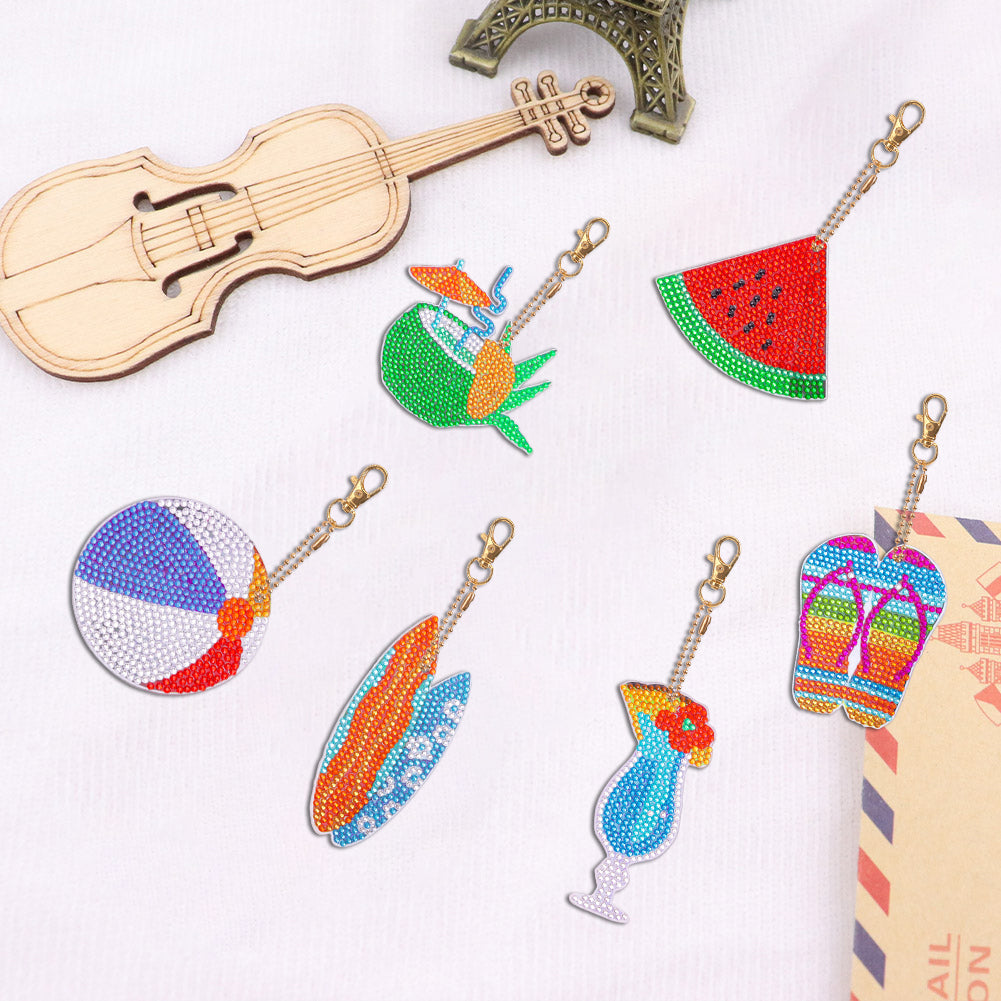 DIY Diamond Art Key Rings Double Sided Special Shaped for Kids Adult Home Party