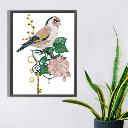 Flower And Key Pendant - Special Shaped Drill Diamond Painting 30*40CM