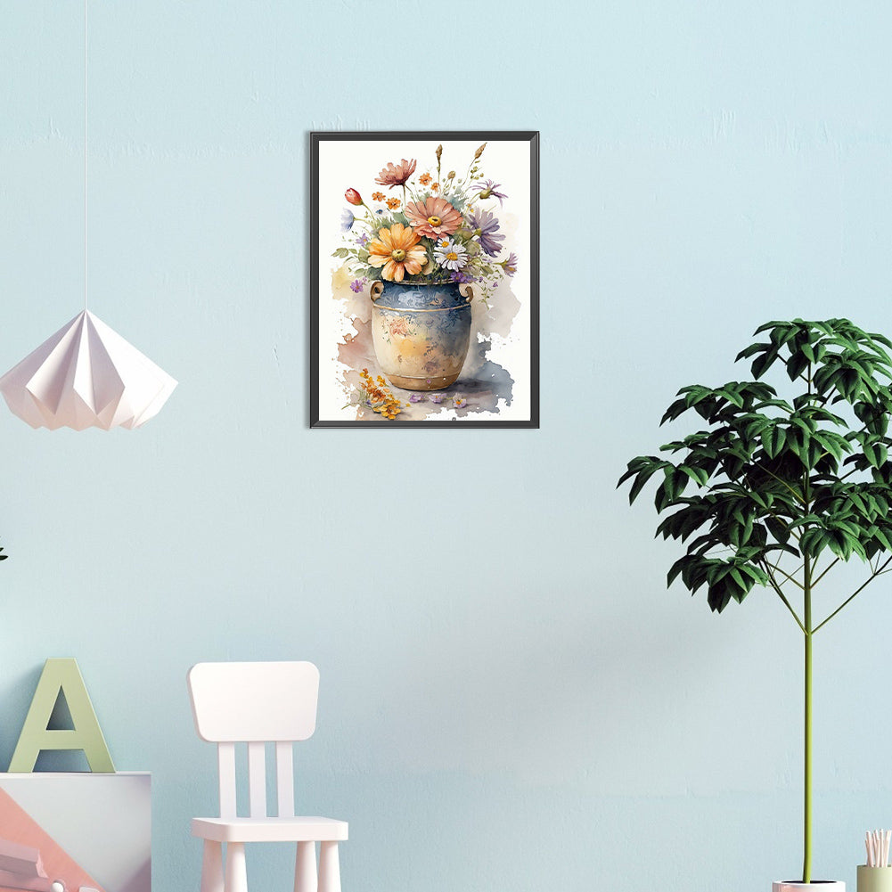 Watercolor Vase - Full Round Drill Diamond Painting 30*40CM