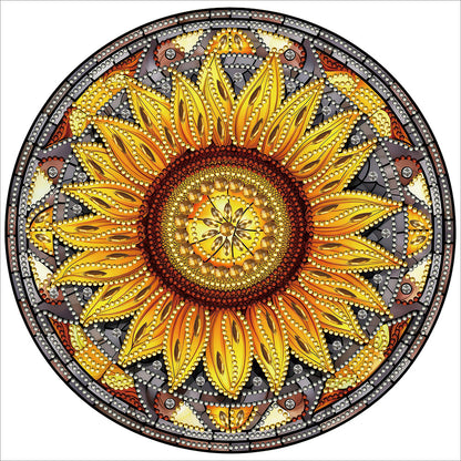 Sunflower Glass Painting - Special Shaped Drill Diamond Painting 30*30CM