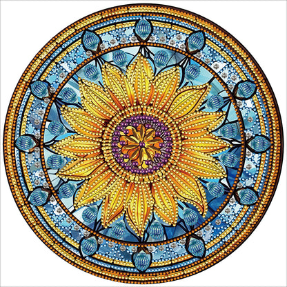 Sunflower Glass Painting - Special Shaped Drill Diamond Painting 30*30CM