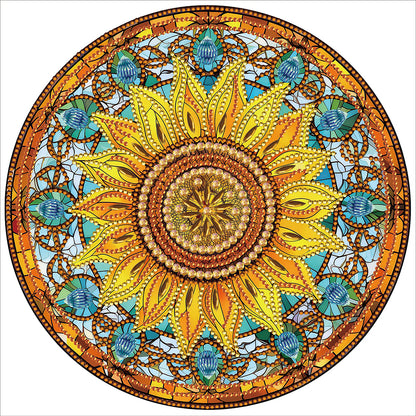 Sunflower Glass Painting - Special Shaped Drill Diamond Painting 30*30CM