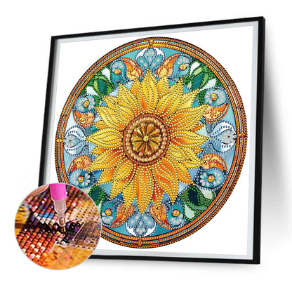 Sunflower Glass Painting - Special Shaped Drill Diamond Painting 30*30CM