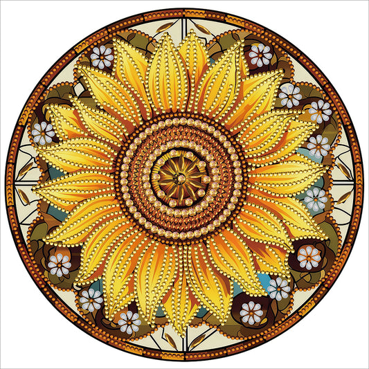 Sunflower Glass Painting - Special Shaped Drill Diamond Painting 30*30CM