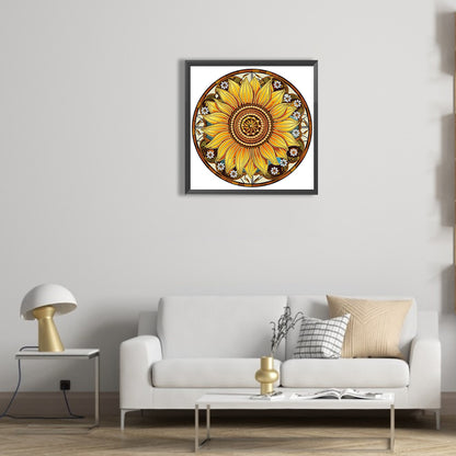 Sunflower Glass Painting - Special Shaped Drill Diamond Painting 30*30CM