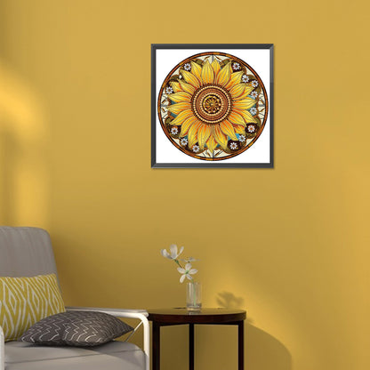 Sunflower Glass Painting - Special Shaped Drill Diamond Painting 30*30CM